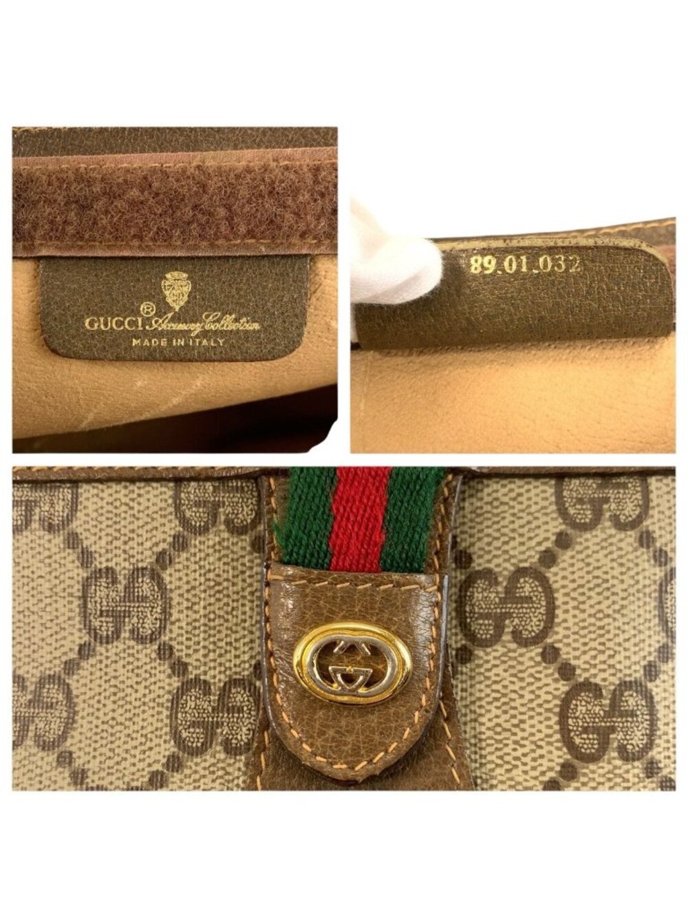 Gucci Vintage Sherry Line Beige GG Supreme Canvas Clutch - Picture 3 of 9